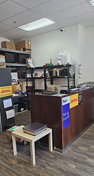 Front desk and packing station