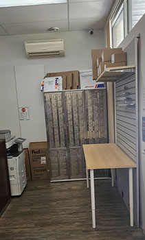 Mailbox and parcel storage area